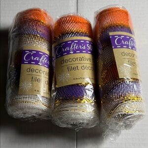 Crafter's Square Decorative Mesh Rolls - Orange, Purple, Gold